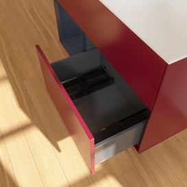 Тумба под раковину Villeroy & Boch Finion 100х50,1 см с подсветкой МДФ пион матовый лак/стекло белое матовое F891HGHB