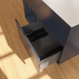 Тумба под раковину Villeroy & Boch Finion 100х50,1 см с подсветкой МДФ темно-синий матовый лак/стекло белое матовое F891HGHG