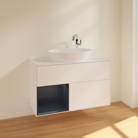 Тумба под раковину Villeroy & Boch Finion 100х50,1 см с подсветкой МДФ белый матовый лак/стекло белое матовое F891HGMT