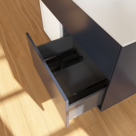 Тумба под раковину Villeroy & Boch Finion 100х50,1 см с подсветкой МДФ темно-синий матовый лак/стекло белое матовое F891MTHG