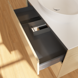 Тумба под раковину Villeroy & Boch Finion 100х50,1 см с подсветкой МДФ шпон дуба/стекло белое матовое F891MTPC