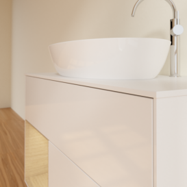 Тумба под раковину Villeroy & Boch Finion 100х50,1 см с подсветкой МДФ глянцевый белый лак/стекло белое матовое F891PCGF