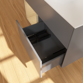 Тумба под раковину Villeroy & Boch Finion 100х50,1 см с подсветкой МДФ антрацит матовый лак/стекло белое матовое F891PCGK