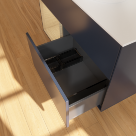 Тумба под раковину Villeroy & Boch Finion 100х50,1 см с подсветкой МДФ темно-синий матовый лак/стекло белое матовое F891PCHG