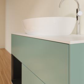 Тумба под раковину Villeroy & Boch Finion 100х50,1 см с подсветкой МДФ оливковый матовый лак/стекло белое матовое F891PDGM