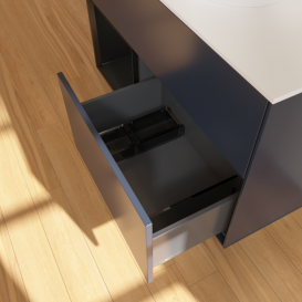 Тумба под раковину Villeroy & Boch Finion 100х50,1 см с подсветкой МДФ темно-синий матовый лак/стекло белое матовое F891PDHG