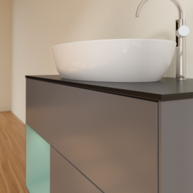 Тумба под раковину Villeroy & Boch Finion 100х50,1 см с подсветкой МДФ антрацит матовый лак/стекло черное матовое F892GMGK