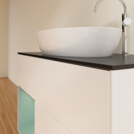 Тумба под раковину Villeroy & Boch Finion 100х50,1 см с подсветкой МДФ белый матовый лак/стекло черное матовое F892GMMT