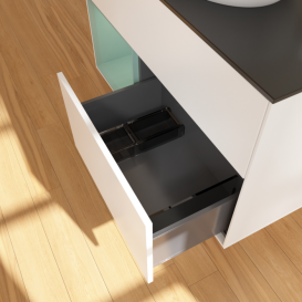 Тумба под раковину Villeroy & Boch Finion 100х50,1 см с подсветкой МДФ белый матовый лак/стекло черное матовое F892GMMT