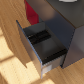 Тумба под раковину Villeroy & Boch Finion 100х50,1 см с подсветкой МДФ темно-синий матовый лак/стекло черное матовое F892HBHG