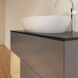 Тумба под раковину Villeroy & Boch Finion 100х50,1 см с подсветкой МДФ антрацит матовый лак/стекло черное матовое F892PCGK