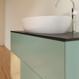 Тумба под раковину Villeroy & Boch Finion 100х50,1 см с подсветкой МДФ оливковый матовый лак/стекло черное матовое F892PCGM