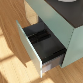 Тумба под раковину Villeroy & Boch Finion 100х50,1 см с подсветкой МДФ оливковый матовый лак/стекло черное матовое F892PCGM