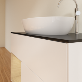 Тумба под раковину Villeroy & Boch Finion 100х50,1 см с подсветкой МДФ белый матовый лак/стекло черное матовое F892PCMT