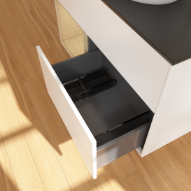 Тумба под раковину Villeroy & Boch Finion 100х50,1 см с подсветкой МДФ белый матовый лак/стекло черное матовое F892PCMT