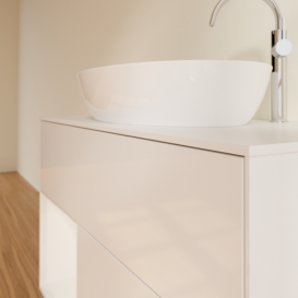 Тумба под раковину Villeroy & Boch Finion 100х50,1 см с подсветкой МДФ глянцевый белый лак/стекло белое матовое G891GFGF