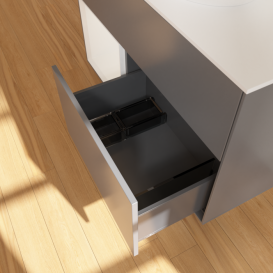 Тумба под раковину Villeroy & Boch Finion 100х50,1 см с подсветкой МДФ антрацит матовый лак/стекло белое матовое G891GFGK