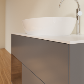 Тумба под раковину Villeroy & Boch Finion 100х50,1 см с подсветкой МДФ антрацит матовый лак/стекло белое матовое G891GNGK