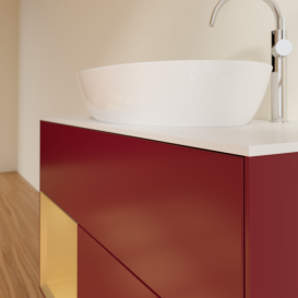 Тумба под раковину Villeroy & Boch Finion 100х50,1 см с подсветкой МДФ пион матовый лак/стекло белое матовое G891HFHB