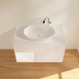 Тумба под раковину Villeroy & Boch Finion 100х50,1 см с подсветкой МДФ белый матовый лак/стекло белое матовое G891MTMT