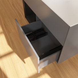 Тумба под раковину Villeroy & Boch Finion 100х50,1 см с подсветкой МДФ антрацит матовый лак/стекло белое матовое G891PDGK