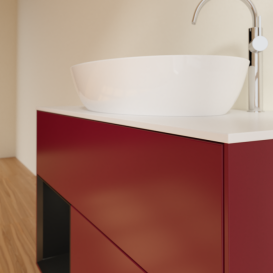 Тумба под раковину Villeroy & Boch Finion 100х50,1 см с подсветкой МДФ пион матовый лак/стекло белое матовое G891PDHB