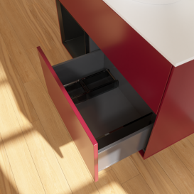 Тумба под раковину Villeroy & Boch Finion 100х50,1 см с подсветкой МДФ пион матовый лак/стекло белое матовое G891PDHB