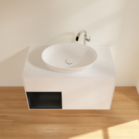 Тумба под раковину Villeroy & Boch Finion 100х50,1 см с подсветкой МДФ белый матовый лак/стекло белое матовое G891PDMT