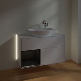 Тумба под раковину Villeroy & Boch Finion 100х50,1 см с подсветкой МДФ белый матовый лак/стекло белое матовое G891PDMT