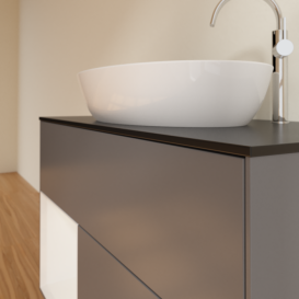 Тумба под раковину Villeroy & Boch Finion 100х50,1 см с подсветкой МДФ антрацит матовый лак/стекло черное матовое G892GFGK