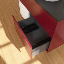 Тумба под раковину Villeroy & Boch Finion 100х50,1 см с подсветкой МДФ пион матовый лак/стекло черное матовое G892GFHB