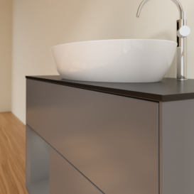 Тумба под раковину Villeroy & Boch Finion 100х50,1 см с подсветкой МДФ антрацит матовый лак/стекло черное матовое G892GKGK