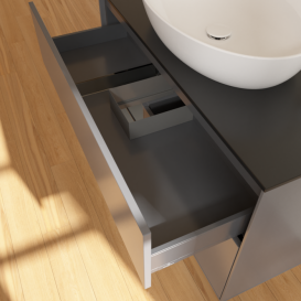 Тумба под раковину Villeroy & Boch Finion 100х50,1 см с подсветкой МДФ антрацит матовый лак/стекло черное матовое G892GKGK