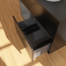 Тумба под раковину Villeroy & Boch Finion 100х50,1 см с подсветкой МДФ черный матовый лак/стекло черное матовое G892GKPD