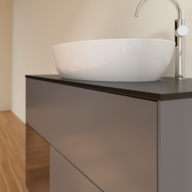 Тумба под раковину Villeroy & Boch Finion 100х50,1 см с подсветкой МДФ антрацит матовый лак/стекло черное матовое G892GNGK