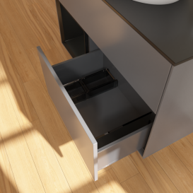 Тумба под раковину Villeroy & Boch Finion 100х50,1 см с подсветкой МДФ антрацит матовый лак/стекло черное матовое G892PDGK