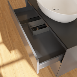 Тумба под раковину Villeroy & Boch Finion 100х50,1 см с подсветкой МДФ антрацит матовый лак/стекло черное матовое G892PDGK