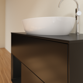 Тумба под раковину Villeroy & Boch Finion 100х50,1 см с подсветкой МДФ черный матовый лак/стекло черное матовое G892PDPD