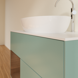 Тумба под раковину Villeroy & Boch Finion 100х50,1 см с подсветкой МДФ оливковый матовый лак/стекло белое матовое G891GNGM