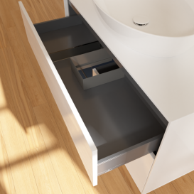 Тумба под раковину Villeroy & Boch Finion 100х50,1 см с подсветкой МДФ глянцевый белый лак/стекло белое матовое G891HGGF