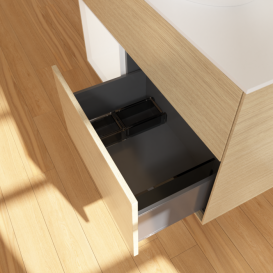 Тумба под раковину Villeroy & Boch Finion 100х50,1 см с подсветкой МДФ шпон дуба/стекло белое матовое G891MTPC