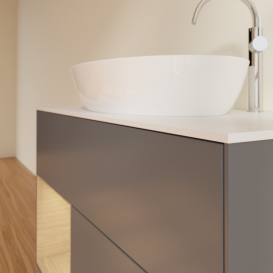 Тумба под раковину Villeroy & Boch Finion 100х50,1 см с подсветкой МДФ антрацит матовый лак/стекло белое матовое G891PCGK