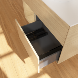 Тумба под раковину Villeroy & Boch Finion 100х50,1 см с подсветкой МДФ шпон дуба/стекло белое матовое G891PCPC