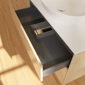 Тумба под раковину Villeroy & Boch Finion 100х50,1 см с подсветкой МДФ шпон дуба/стекло белое матовое G891PCPC