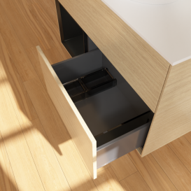 Тумба под раковину Villeroy & Boch Finion 100х50,1 см с подсветкой МДФ шпон дуба/стекло белое матовое G891PDPC