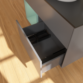 Тумба под раковину Villeroy & Boch Finion 100х50,1 см с подсветкой МДФ антрацит матовый лак/стекло черное матовое G892GMGK