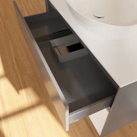 Тумба под раковину Villeroy & Boch Finion 100х50,1 см с подсветкой МДФ антрацит матовый лак/стекло белое матовое F901GFGK