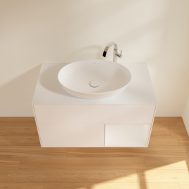 Тумба под раковину Villeroy & Boch Finion 100х50,1 см с подсветкой МДФ белый матовый лак/стекло белое матовое F901GFMT