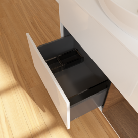 Тумба под раковину Villeroy & Boch Finion 100х50,1 см с подсветкой МДФ глянцевый белый лак/стекло белое матовое F901GNGF