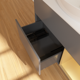 Тумба под раковину Villeroy & Boch Finion 100х50,1 см с подсветкой МДФ антрацит матовый лак/стекло белое матовое F901HFGK